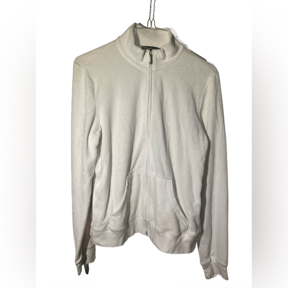 Juicy Couture White Terry Zip-Up